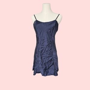 Y2K Victoria Secret Silk Slip Navy Blue Size Small NWOT